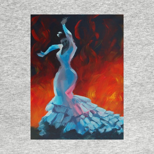 Flame - Flamenco Dancer Painting by khairzul